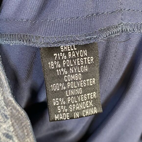 Adrianna Papell Navy Blue Shimmer Layered Cocktail Dress - Picture 7 of 9